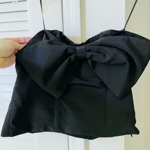 Express Black Bow Strapless Top Size 8
